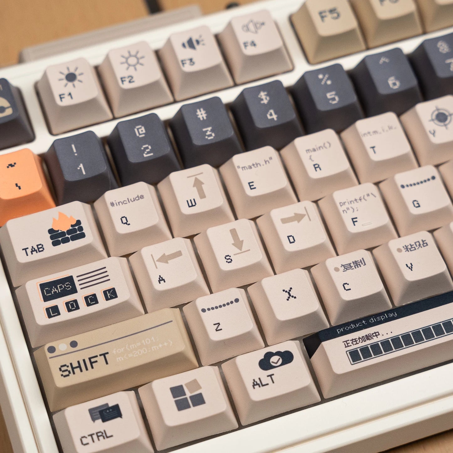 Keycap Set Superprogram Theme PBT Custom Retro Ball Keyboard Cap EOA/ Cherry Profile Key Cap for Mechanical Keyboard Gift