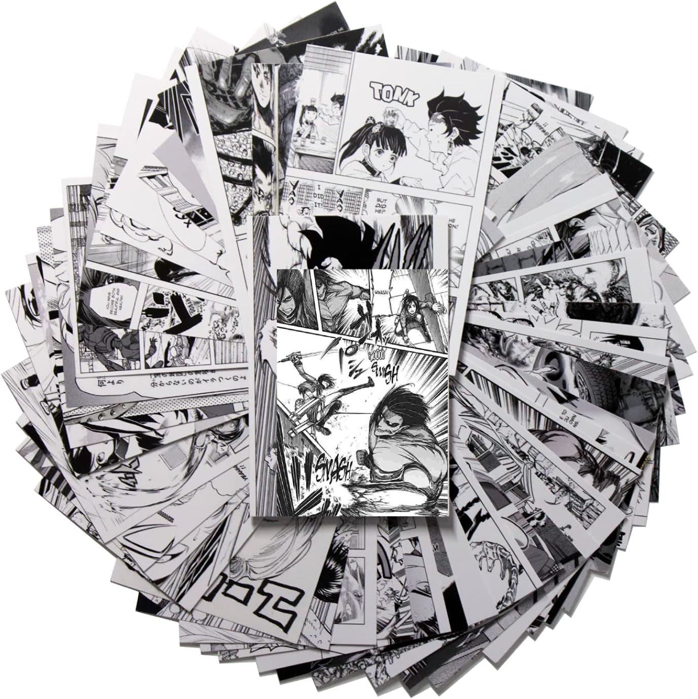 50 Pcs Anime Wall Collage Kit Aesthetic Pictures, Wall Collage Kit Black and White,Manga Wall Collage,Anime Posters,Anime Room Decor for Bedroom,My Hero Academia Posters 4X6 Inch Photo Collage Kit