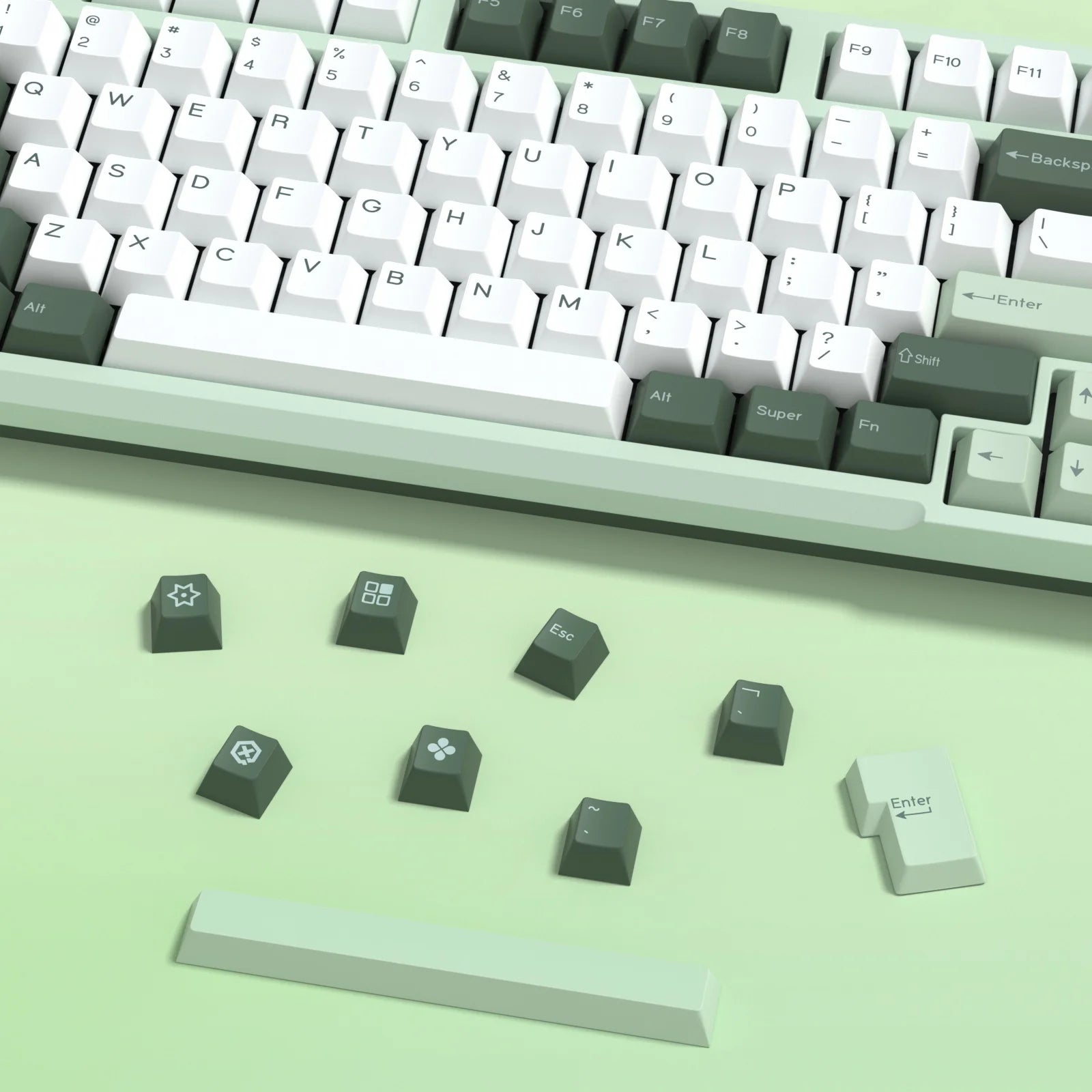GMK Botanical Keycap Cherry Profile Double Shot PBT ISO Keycaps for Gamer Mechanical Keyboard Kit Gaming Point Retro GMK67