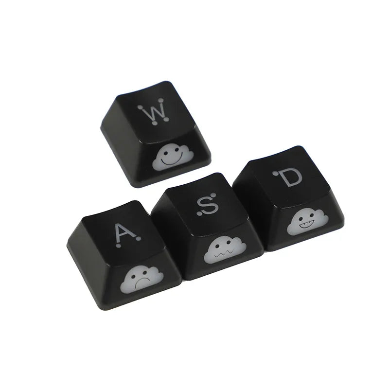 Cute Emo Keycap Set WASD Arrow Broadside Lighting Key Cap for Mechanical Keyboard Compatible with MX Switch