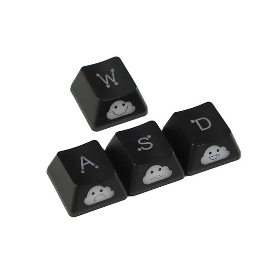 Cute Emo Keycap Set WASD Arrow Broadside Lighting Key Cap for Mechanical Keyboard Compatible with MX Switch