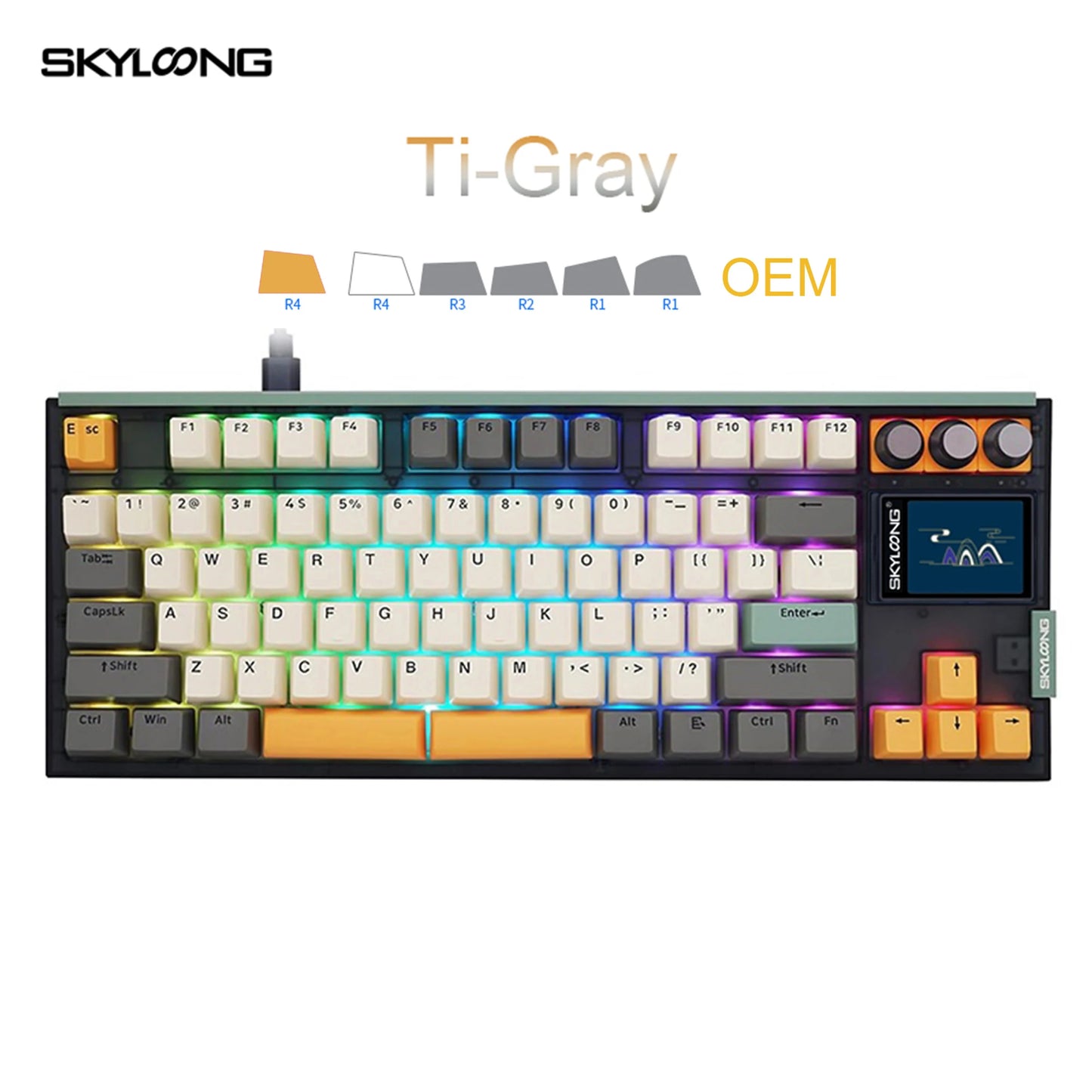SKYLOONG GK87 Pro 3-Mode Wireless Mechanical Keyboard 8000Hz Hot-Swappable 2-Inch RGB Screen Custom Low Latency Game Keyboard