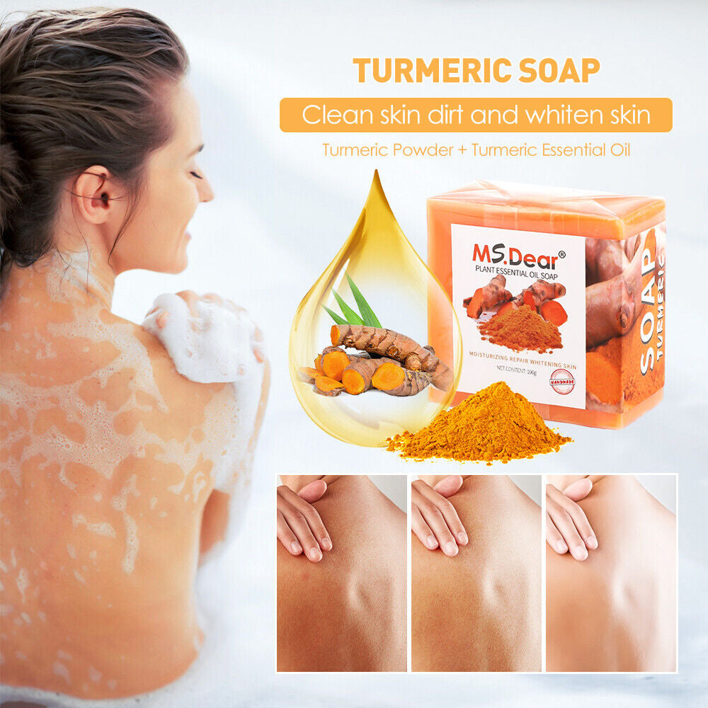 1-5 Tumeric Soap Skin Whitening Dark Spots Lightening Acne Brightening Turmeric