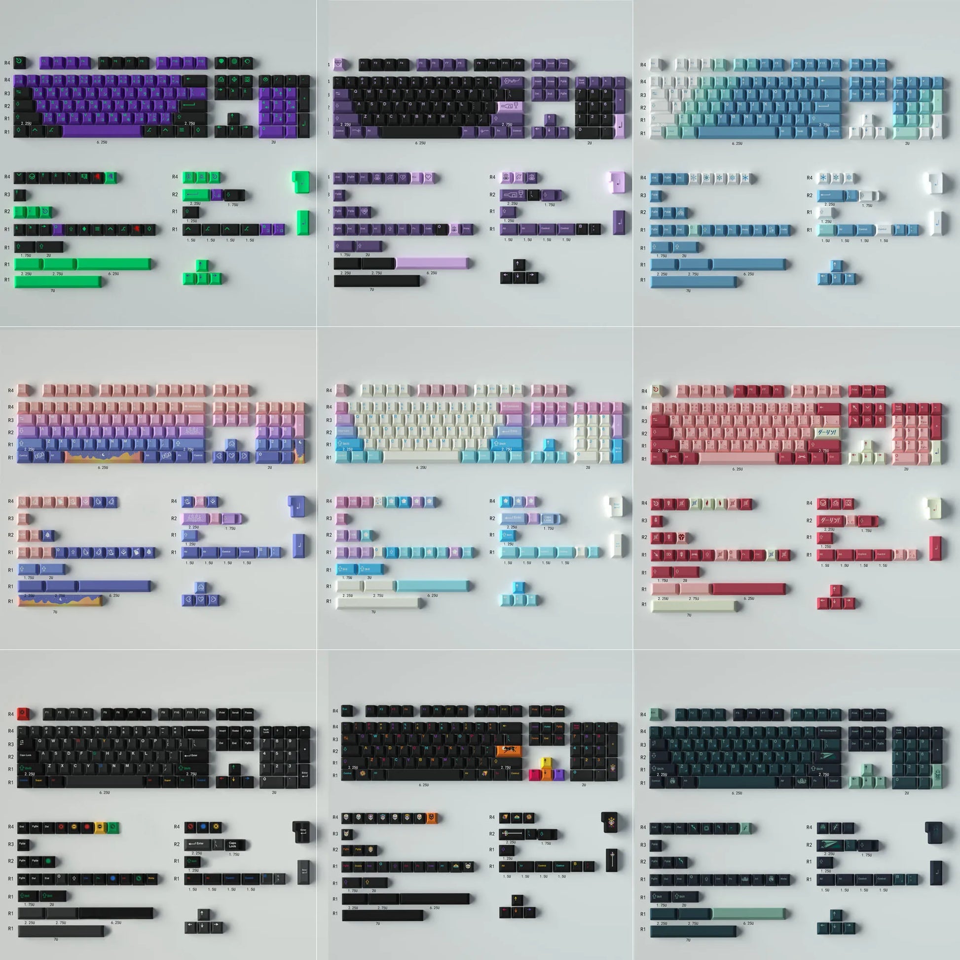 GMK Clones Mecha-01 EVA Custom PBT Keycap DYE-SUB Keycap Cherry Profile English Keycaps for MX Switch Mechanical Keyboard Keycap