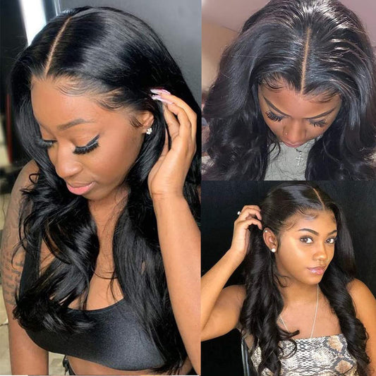 5X5 Closure Wig Body Wave Human Hair 5X5 HD Lace Closure Wigs Human Hair Brazilian Virgin Hair Wigs for Black Women Human Hair Glueless Wigs Pre Plucked with Baby Hair 180% Density 28Inch