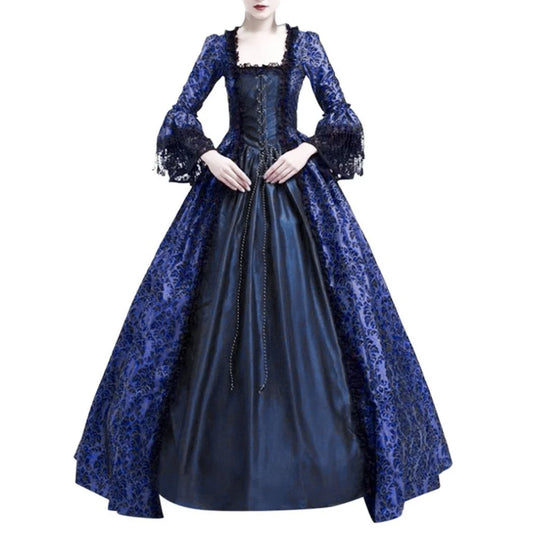 Prime Day Deals 2025 Clearance Women'S Royal Renaissance Dress plus Size Retro Victorian Costumes Medieval Dresses Floor Length Dress