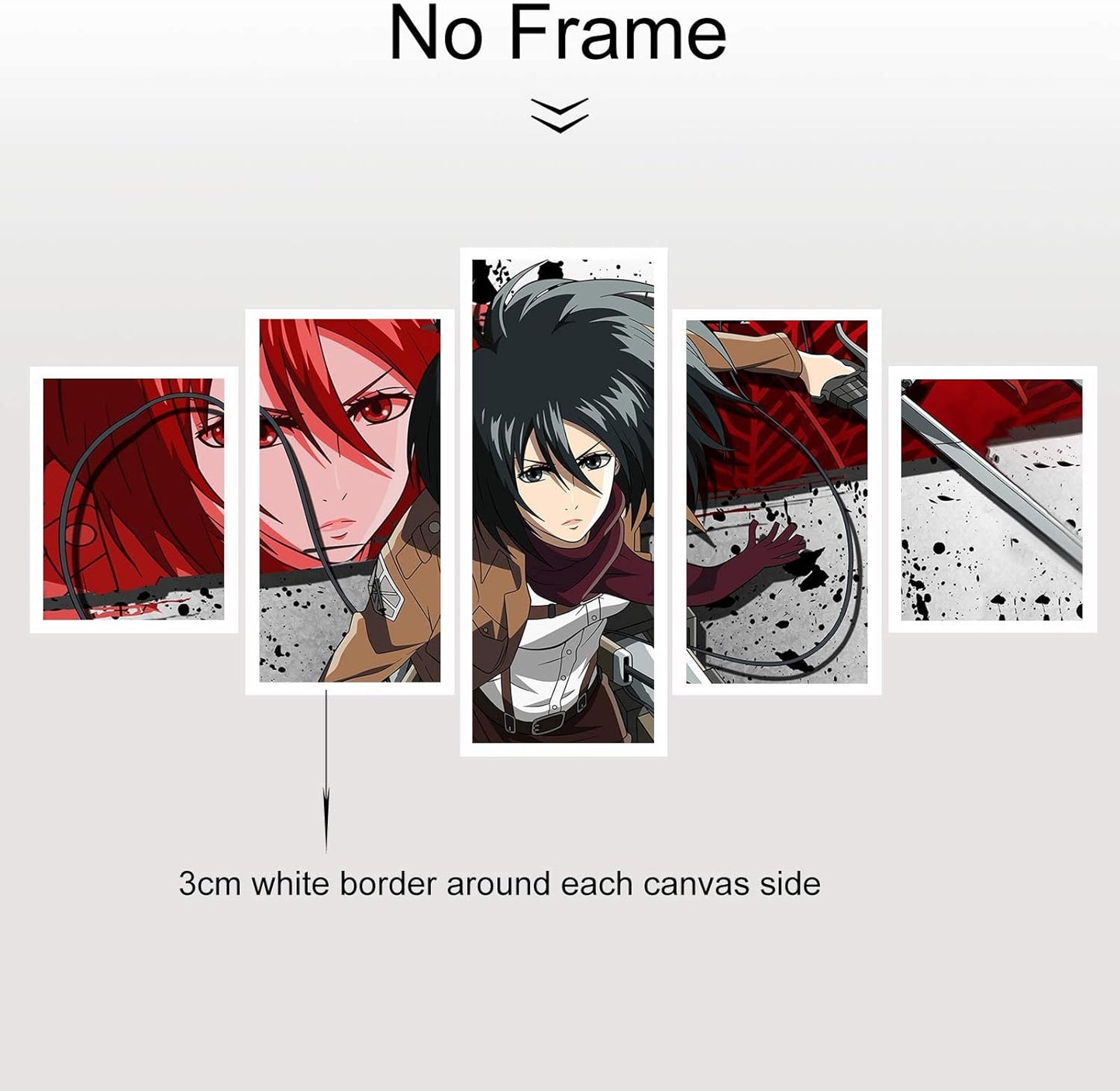 Anime Aot Mikasa Poster Print on Canvas Painting Wall Art for Living Room Decor Boy Gift (Unframed, Q-Mikasa 2)