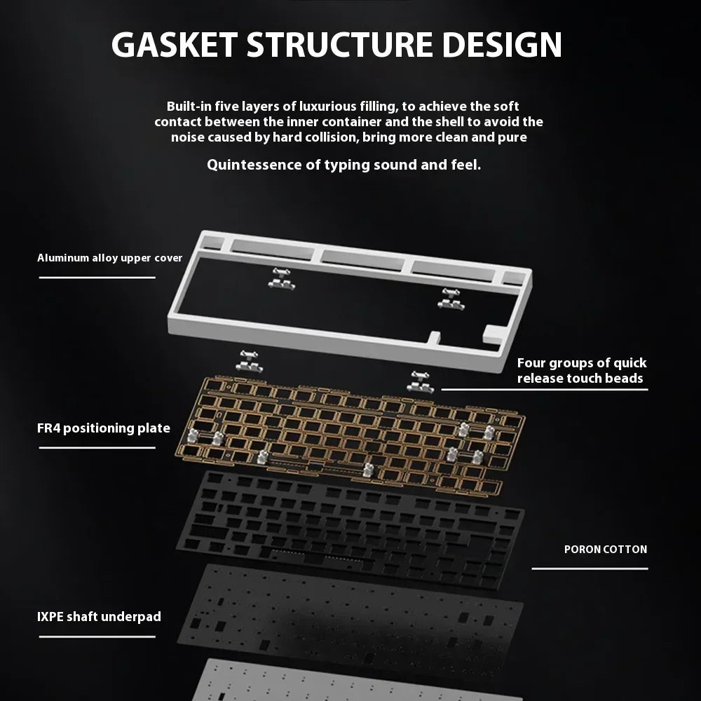 Weikav Lucky D75 Gaming Keyboards Kits Rgb Hot-Swap Aluminum Alloy Wireless Tri Mode Customized Keyboard Kit PC E-Sports Gifts