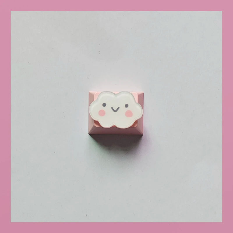Lovely Cartoon Keycap Handmade Space Keycap Shift Backspace Enter Tab Supplement Combination Keycaps for DIY Mechanical Keyboard