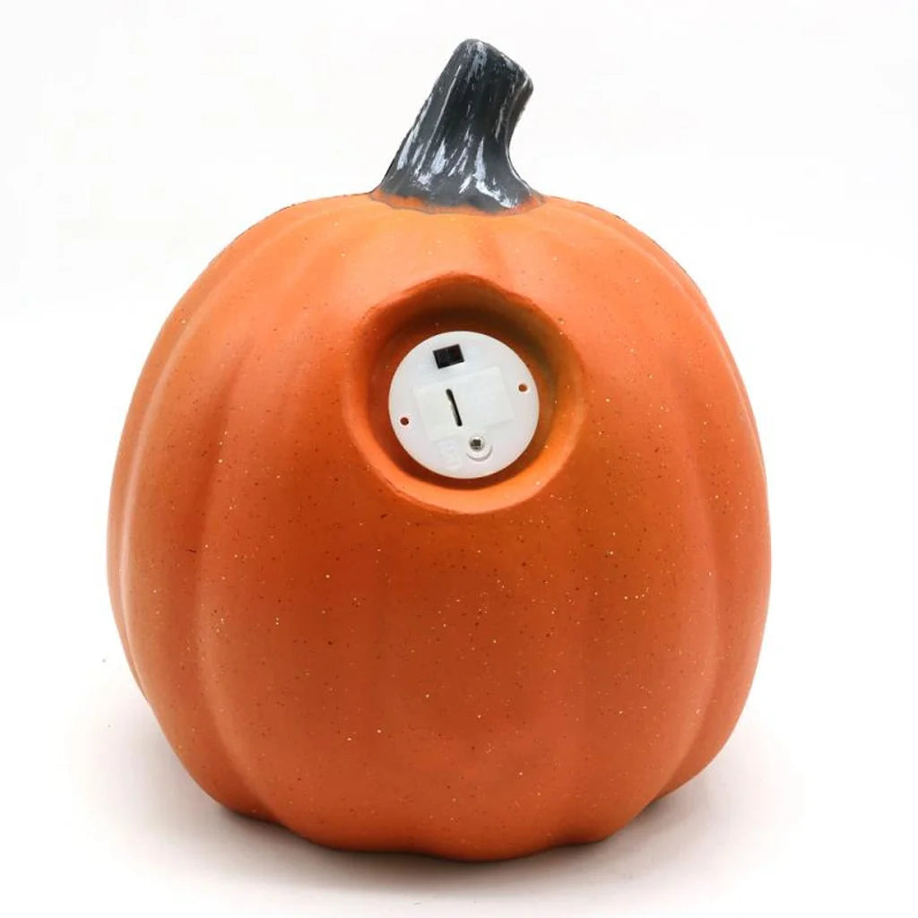 Fridja Halloween Pumpkin LED Light Lamp Creative Lantern Home Props Pumpkin Bar Horror Halloween Decorations Light up Pumpkin 3D Fall Resin Pumpkin Battery Operated Orange