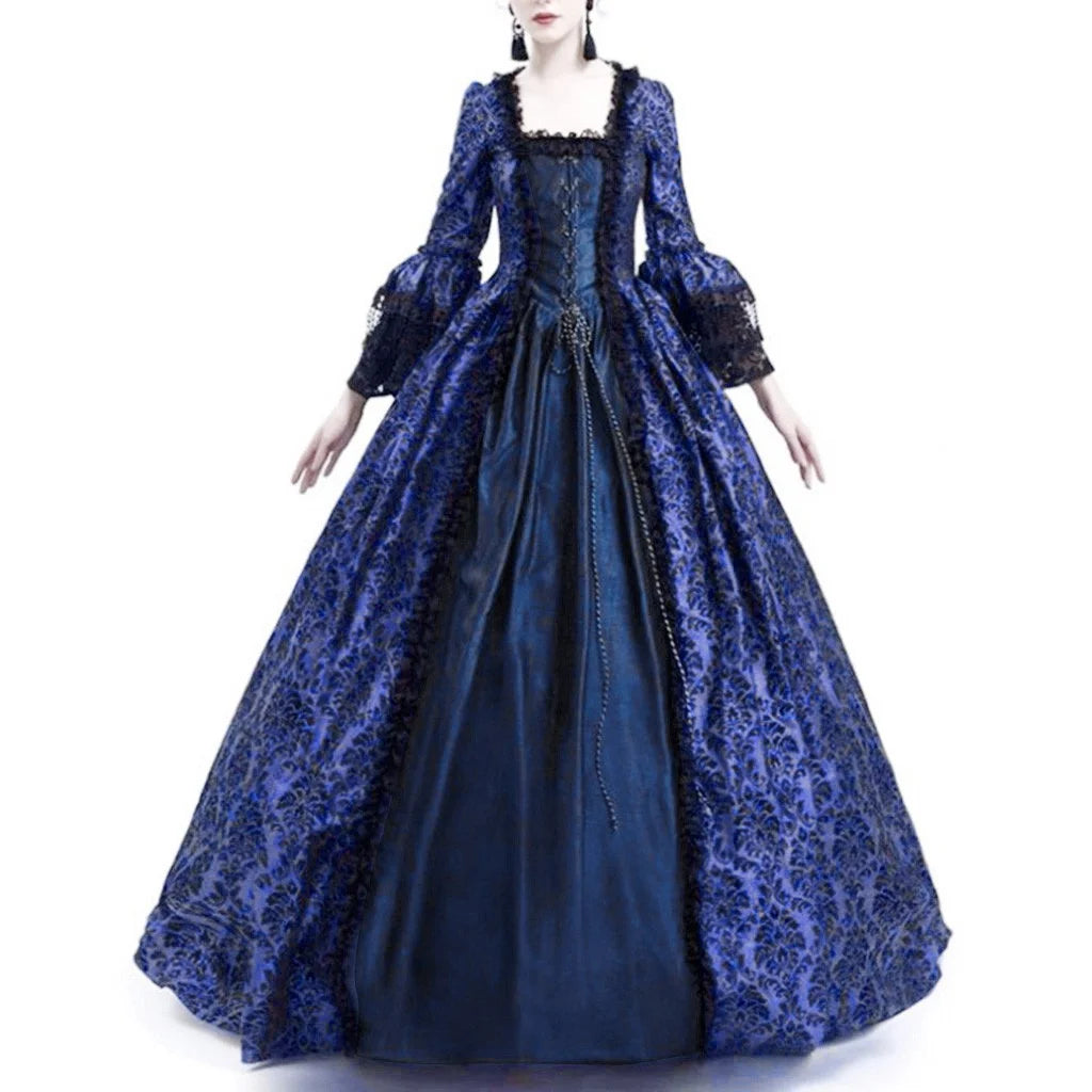 Prime Day Deals 2025 Clearance Women'S Royal Renaissance Dress plus Size Retro Victorian Costumes Medieval Dresses Floor Length Dress