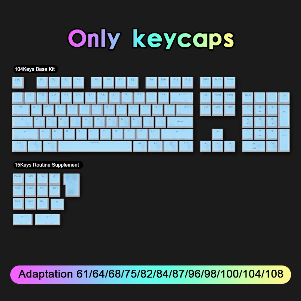 PBT Keycaps 119 Keys OEM Profile Set Custom Keycap for Key Caps Pudding Keycap for MX Switch Mechanical