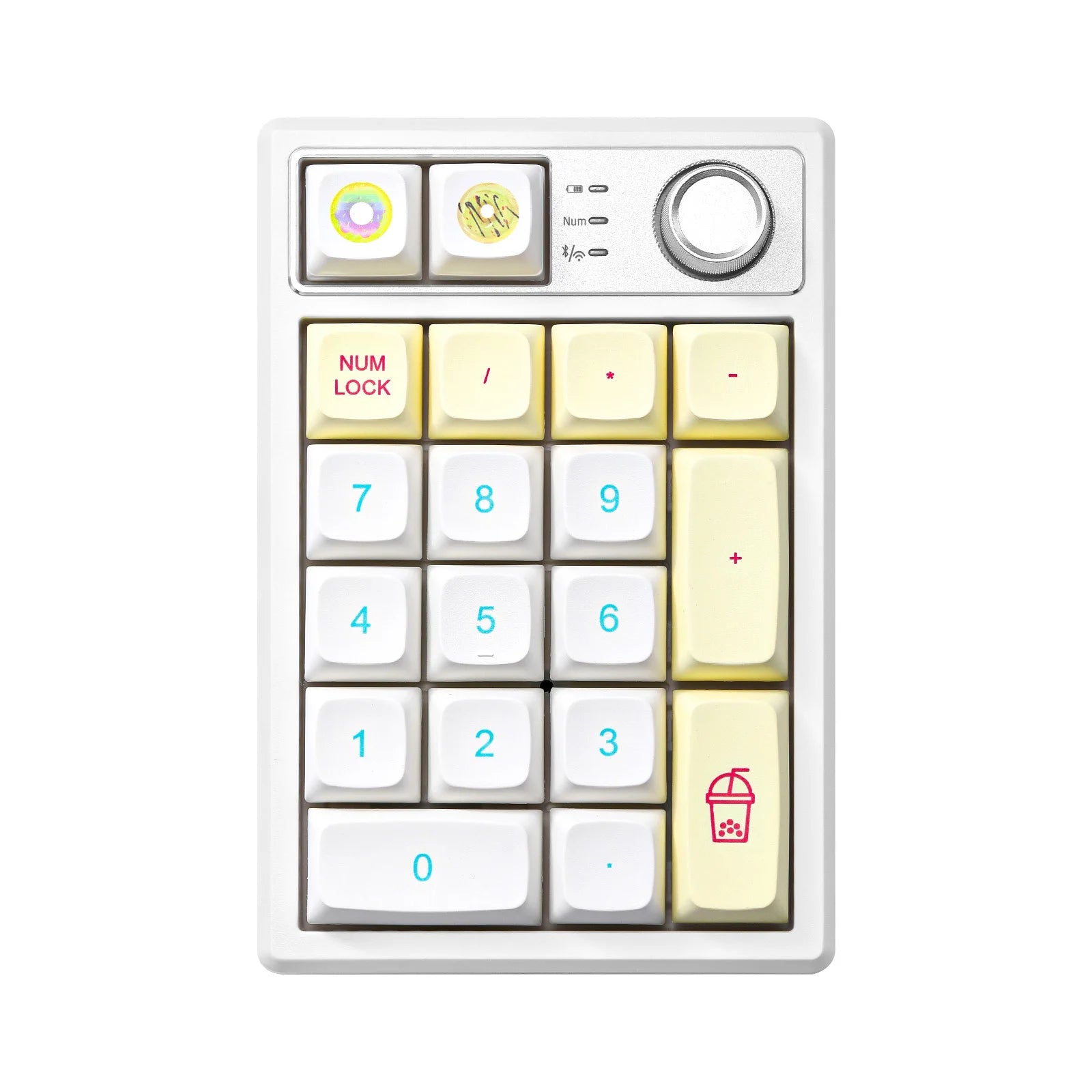 YZ19 Macaron 19 Keys Wireless Custom Knob Mechanical Number Pad, Hot Swappable Gasket RGB Numeric Keypad with PBT Keycaps