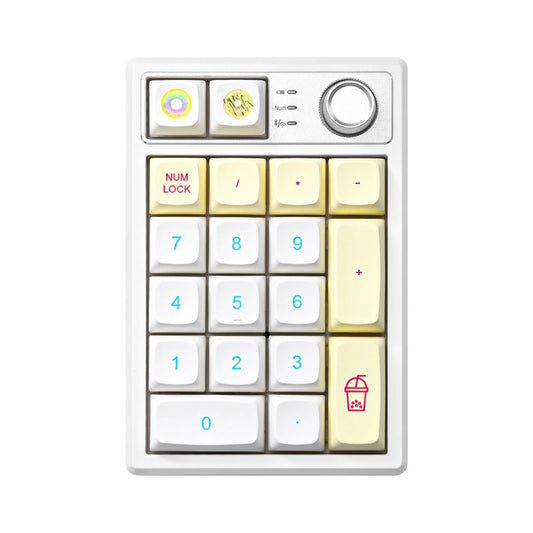 YZ19 Macaron 19 Keys Wireless Custom Knob Mechanical Number Pad, Hot Swappable Gasket RGB Numeric Keypad with PBT Keycaps