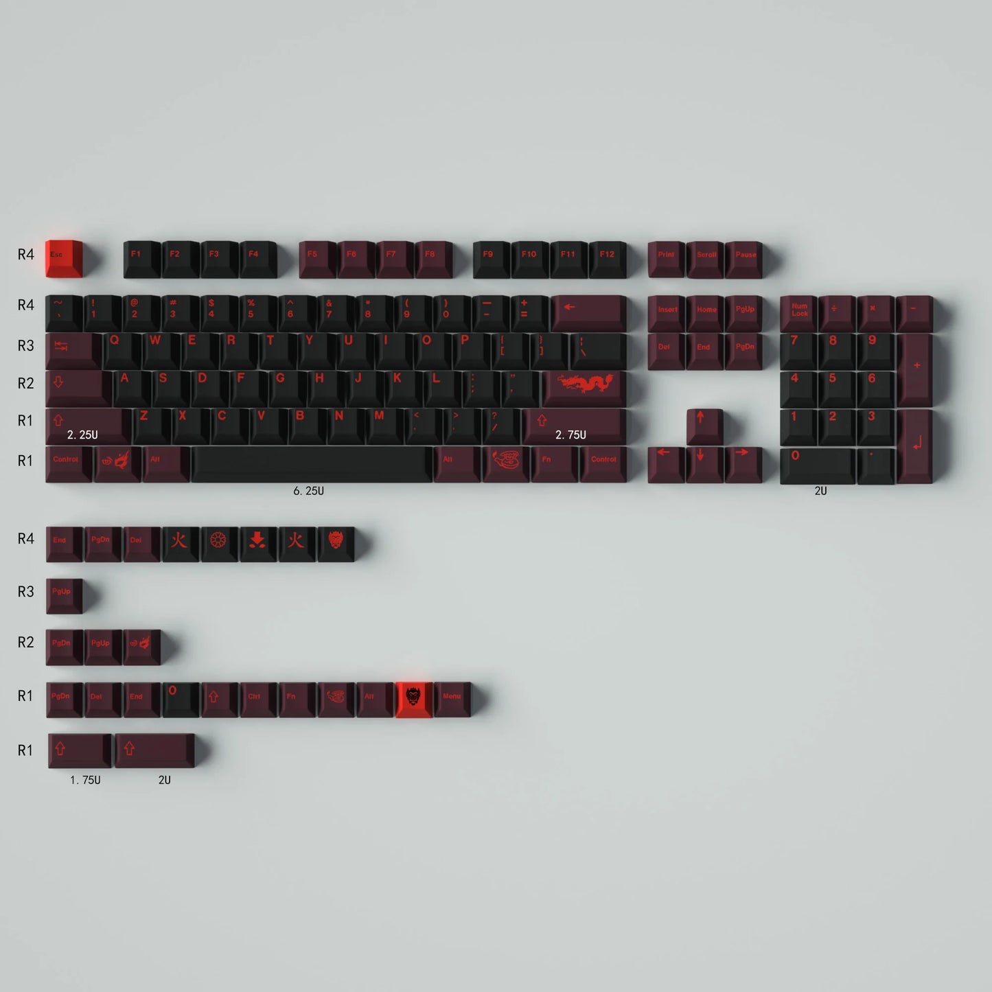 GMK Clones Mecha-01 EVA Custom PBT Keycap DYE-SUB Keycap Cherry Profile English Keycaps for MX Switch Mechanical Keyboard Keycap
