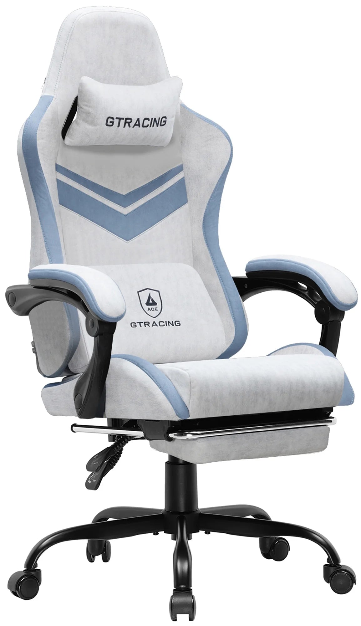 GTRACING GTW-300 Ergonomic Adjustable Height Reclining Fabric Gaming Chair, Green