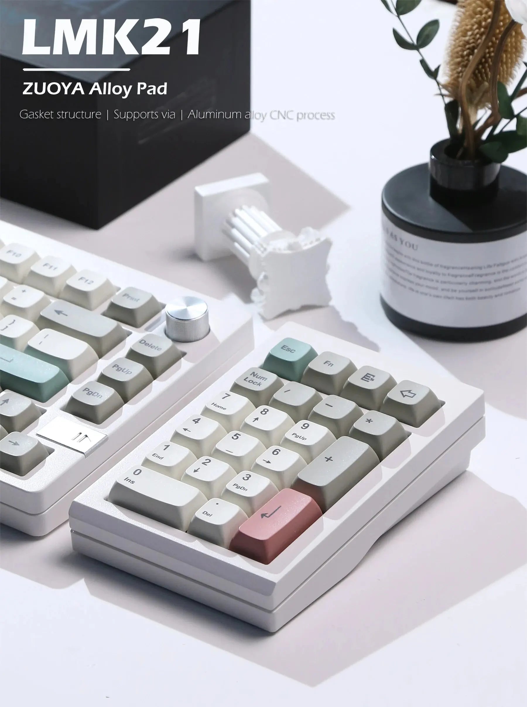 LMK21 Bluetooth Wireless Keyboard Kit via Programmable Gasket Hot Swappable Number Pad for E-Sport/Mac/Win