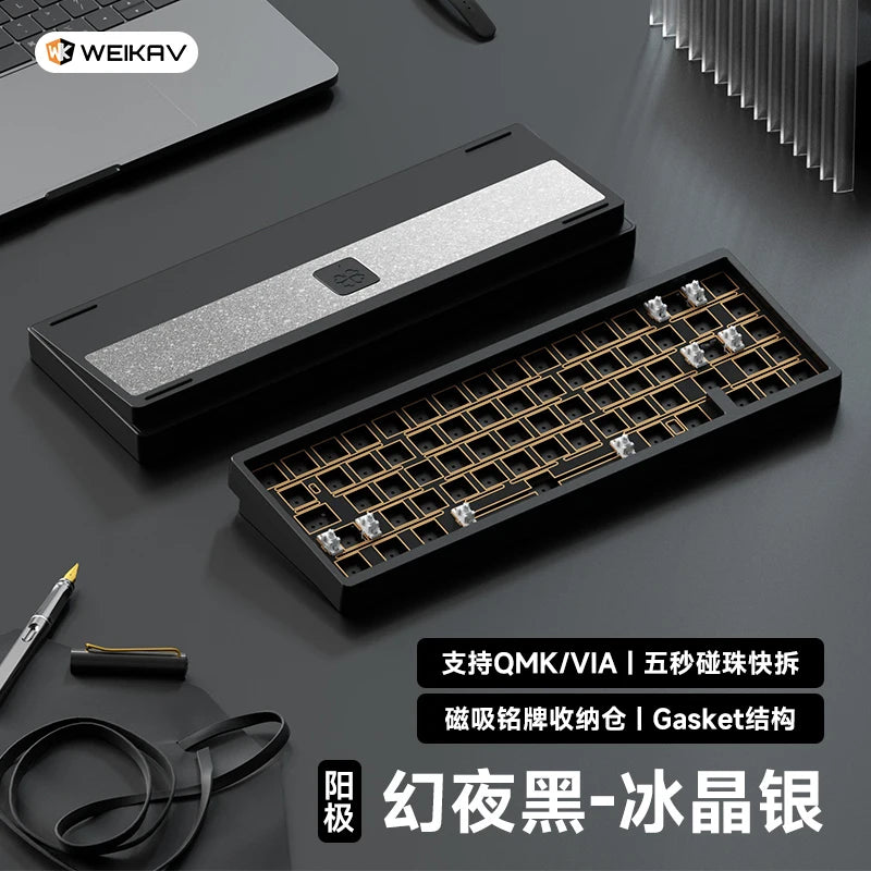 Lucky65 V2 Mechanical Keyboard Kit Bluetooth 3 Mode 2.4G Hot Swap Gasket Structure Rgb Customization Gaming Keyboard Gift