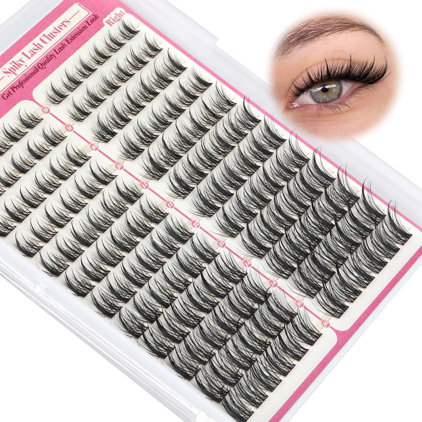 Yawamica Eyelash Clusters Manga Lashes Extension 9-16Mm Wispy Lash Clusters C Curl Individual Lashes 144 Pcs Spiky Cluster Eyelash Extensions Natural Cluster Lashes Waterproof DIY Anime Lash