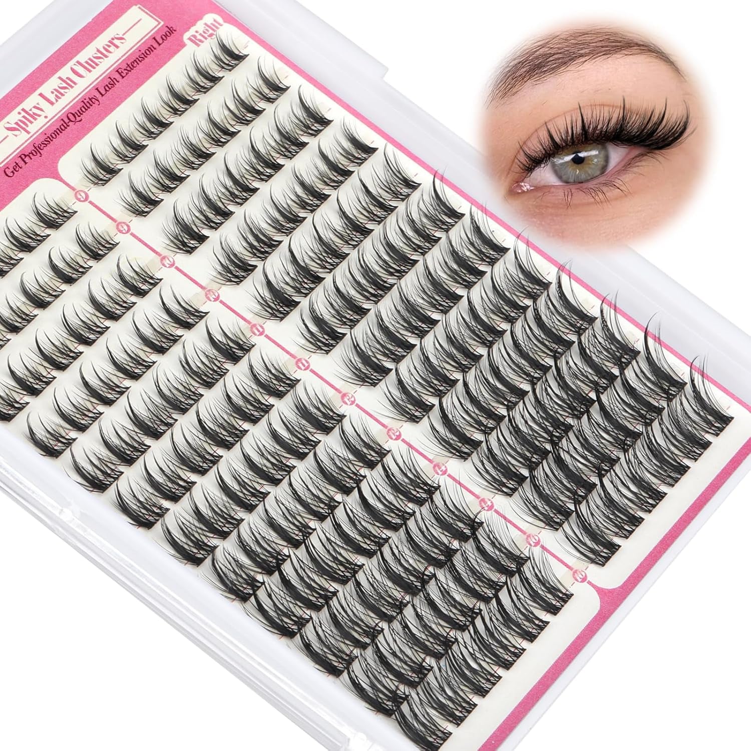 Yawamica Eyelash Clusters Manga Lashes Extension 9-16Mm Wispy Lash Clusters C Curl Individual Lashes 144 Pcs Spiky Cluster Eyelash Extensions Natural Cluster Lashes Waterproof DIY Anime Lash