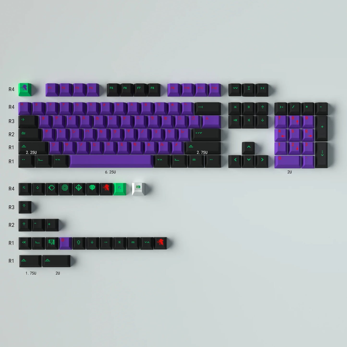 GMK Clones Mecha-01 EVA Custom PBT Keycap DYE-SUB Keycap Cherry Profile English Keycaps for MX Switch Mechanical Keyboard Keycap