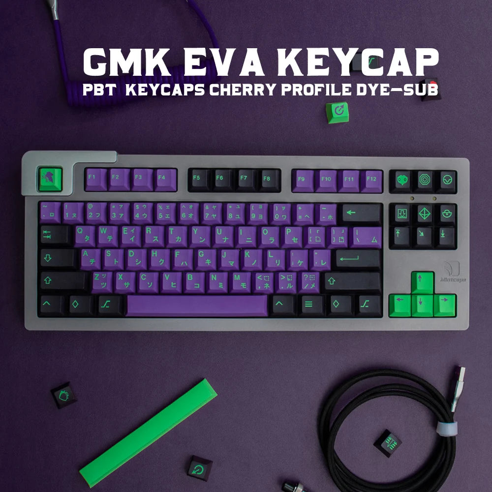 GMK Clones Mecha-01 EVA Custom PBT Keycap DYE-SUB Keycap Cherry Profile English Keycaps for MX Switch Mechanical Keyboard Keycap