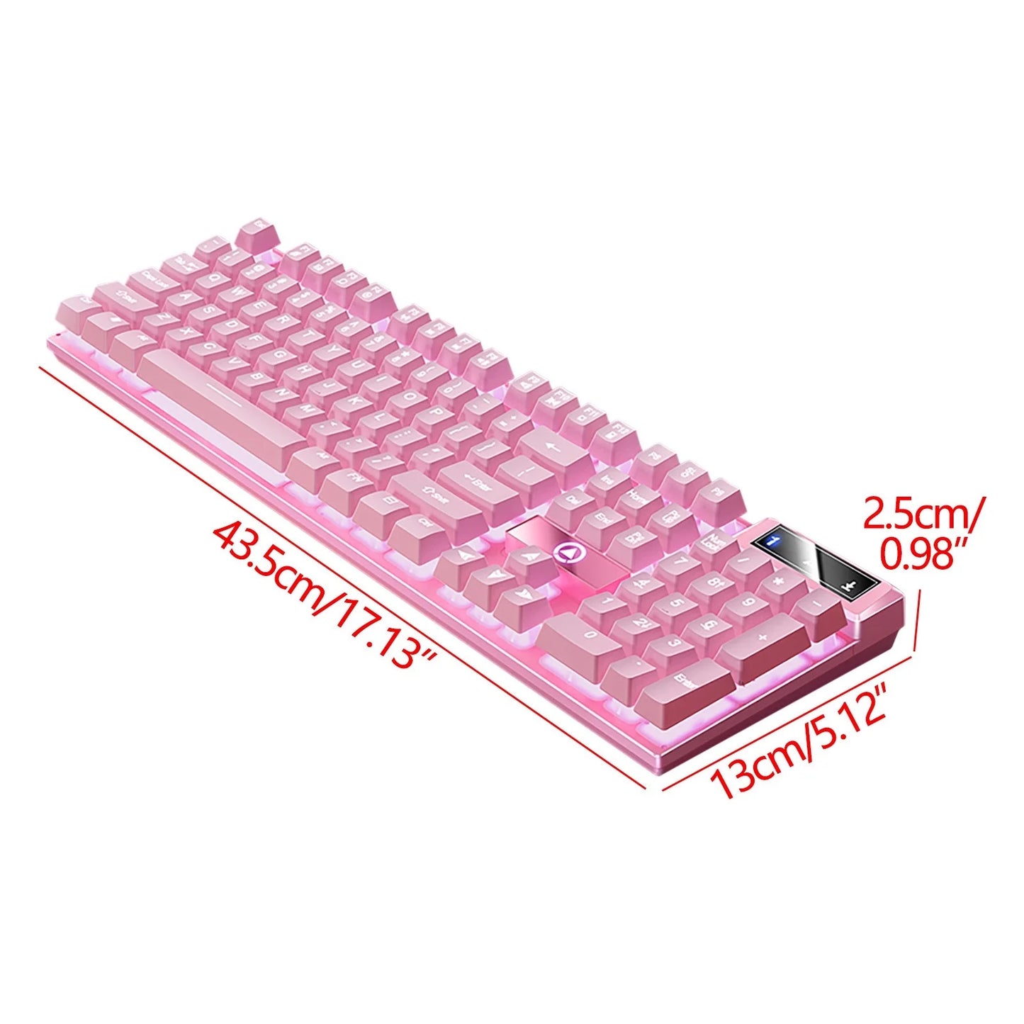 Bwomeauty Gaming Keyboard USB Wired Floating Keyboard, Ergonomic Water Mechanical Feeling Keyboard, Ultra-Slim LED Backlit Keyboard for Desktop on Clearance