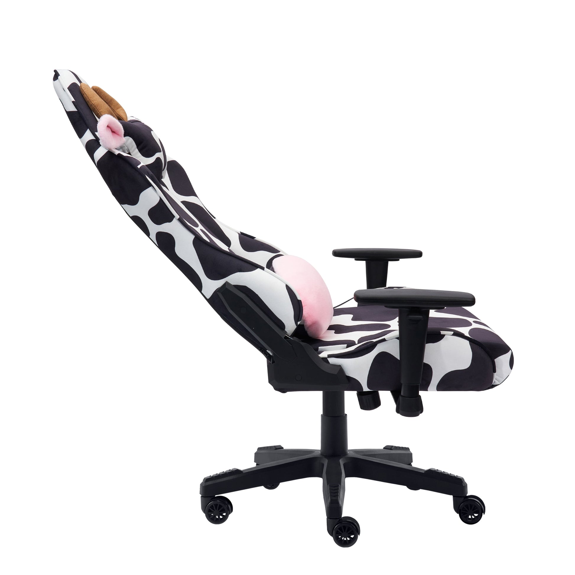 Techni Sport TS85 Luxx Series Gaming Chair with Memory Foam Seat, Black/White Cow Print RTA-TS85-COW