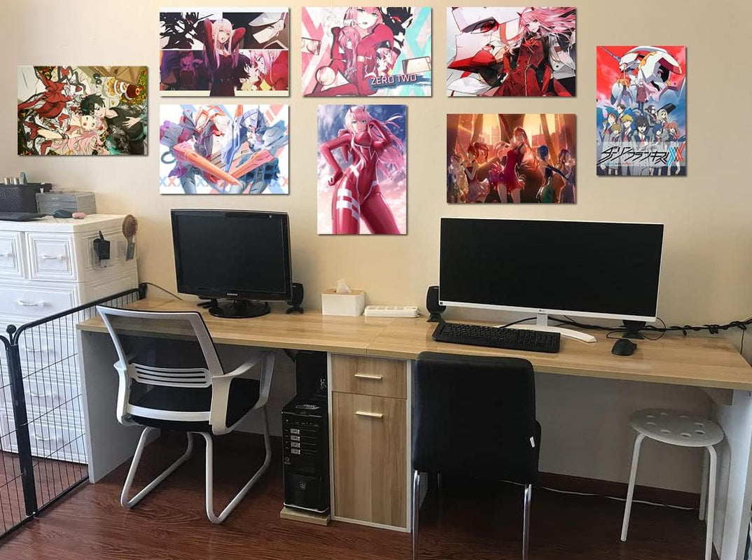 Epanda Anime Darling in the FRANXX Poster, Zero Two Posters Aesthetic Wall Collage Kit Anime Pictures Art Print for Kids Bedroom Living Room Wall Decor Art Print,Set of 8 Pcs,11.5X16.5 Inches