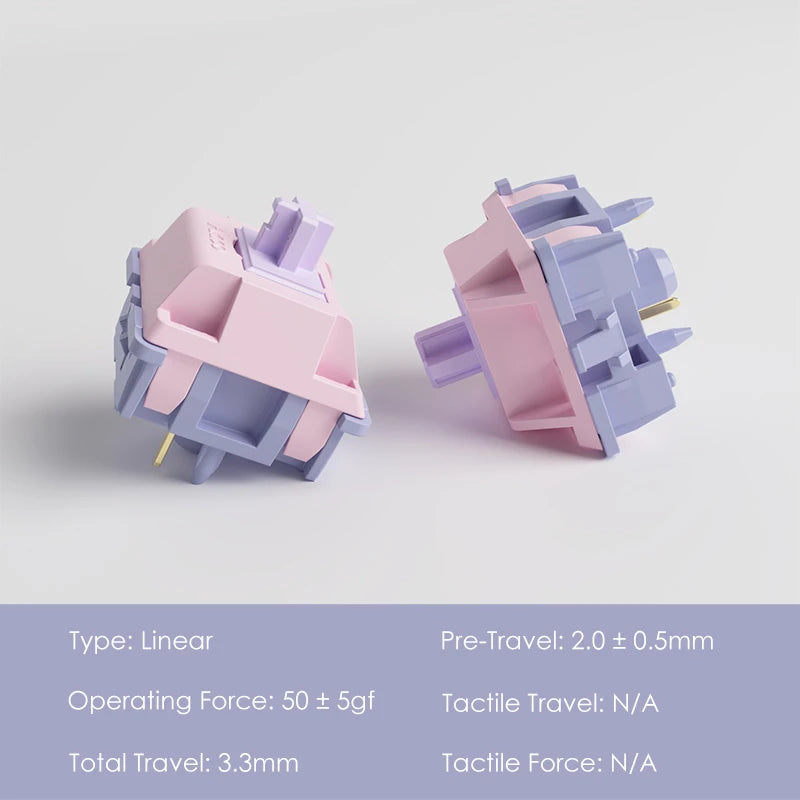 Fairy Switch 5 Pin 50Gf Linear Silent Switch Compatible with MX Mechanical Keyboard (45Pcs)