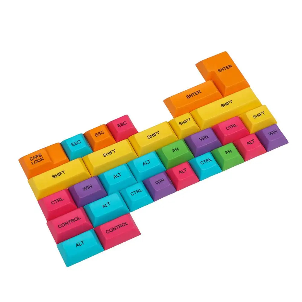 DSA Profile PBT CMYK RGB White Modifiers 30 Keys Dye Sub Blank Keycaps for Cherry MX Mechanical Keyboard