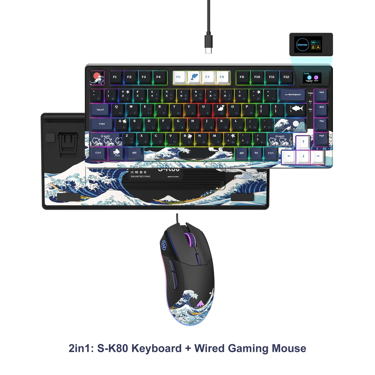 S-K80 Gamer Keyboard with Color OLED Display Mechanical Gaming Keyboard Hot Swappable Gasket Mount RGB Custom Keyboard
