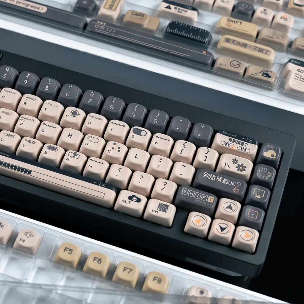 Keycap Set Superprogram Theme PBT Custom Retro Ball Keyboard Cap EOA/ Cherry Profile Key Cap for Mechanical Keyboard Gift