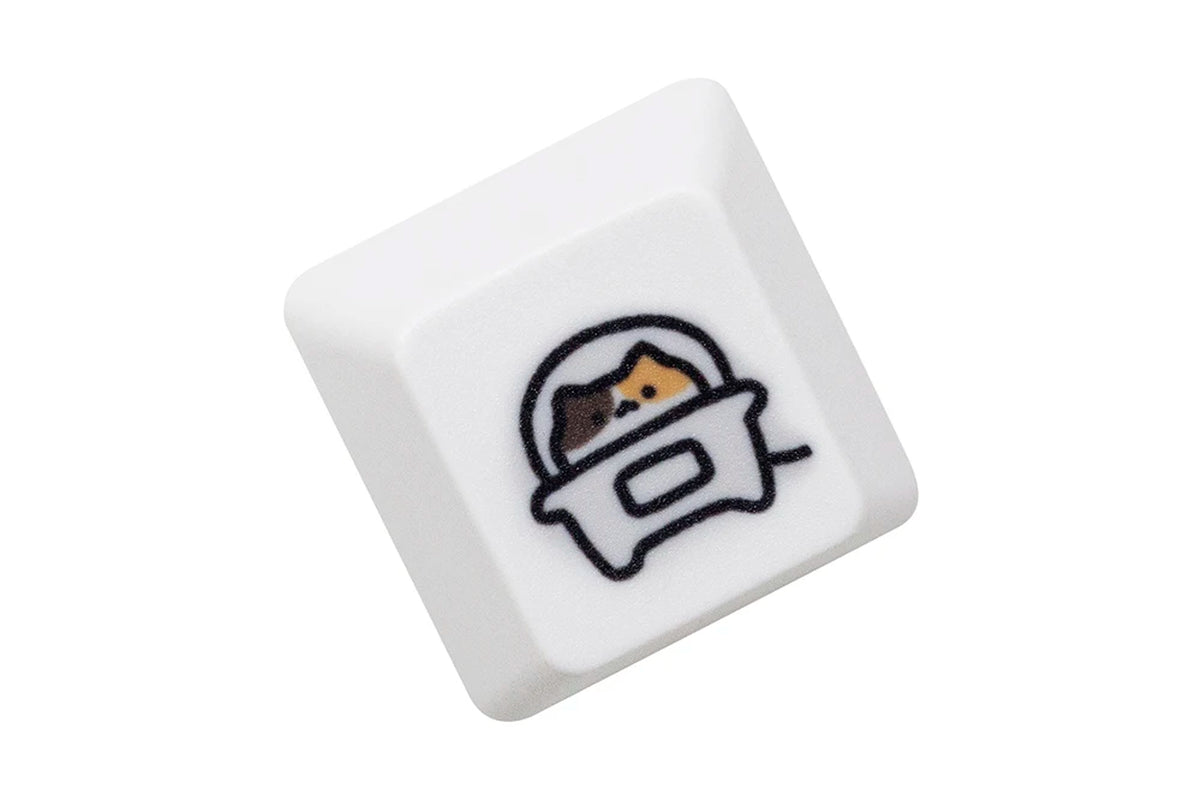 Cute Little Calico Cat Keycap Kitty Meme Keycap Dye Subbed Keycaps for Mx Stem Gaming Mechanical Keyboards Orange White Black