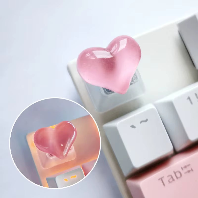Diy Sanrio Translucent Keycap for Cross Axis Mechanical Keyboards Female Love Kuromi Key Cover