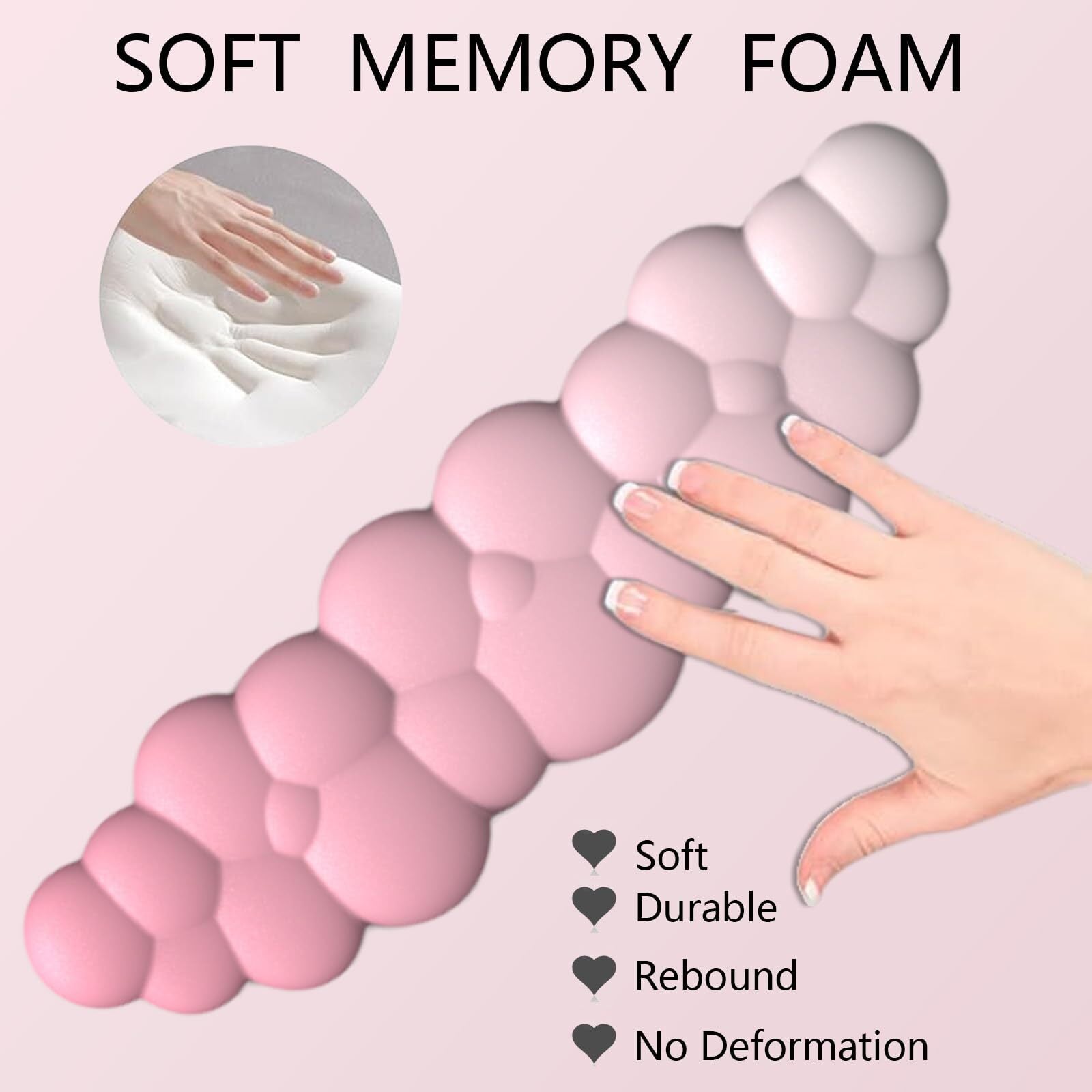 Cloud Wrist Rest Keyboard Pink Mouse Pad Set with Wrist Rest Ergonomic Wrist ...