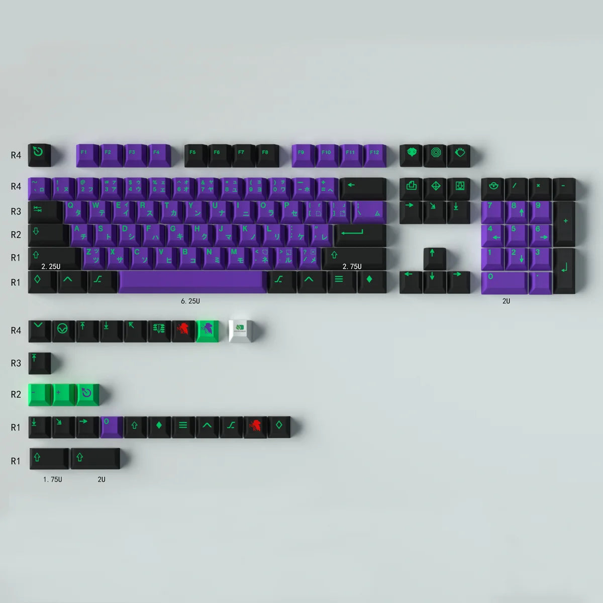 GMK Clones Mecha-01 EVA Custom PBT Keycap DYE-SUB Keycap Cherry Profile English Keycaps for MX Switch Mechanical Keyboard Keycap