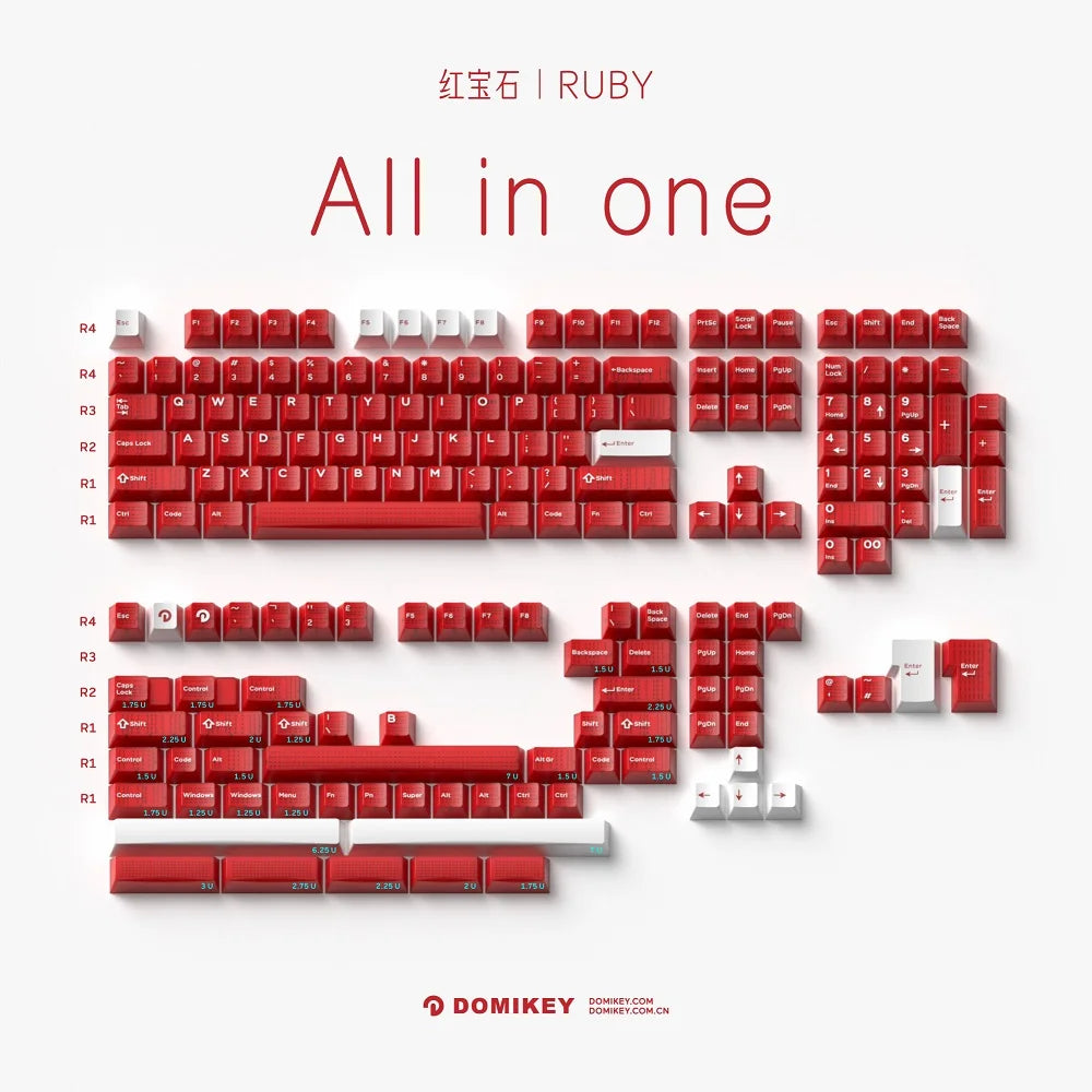 Ruby Cherry Profile Abs Doubleshot Backlit Keycap for Mx Keyboard Poker 87 104 Xd64 Xd68 BM60 BM65 BM68 BM80