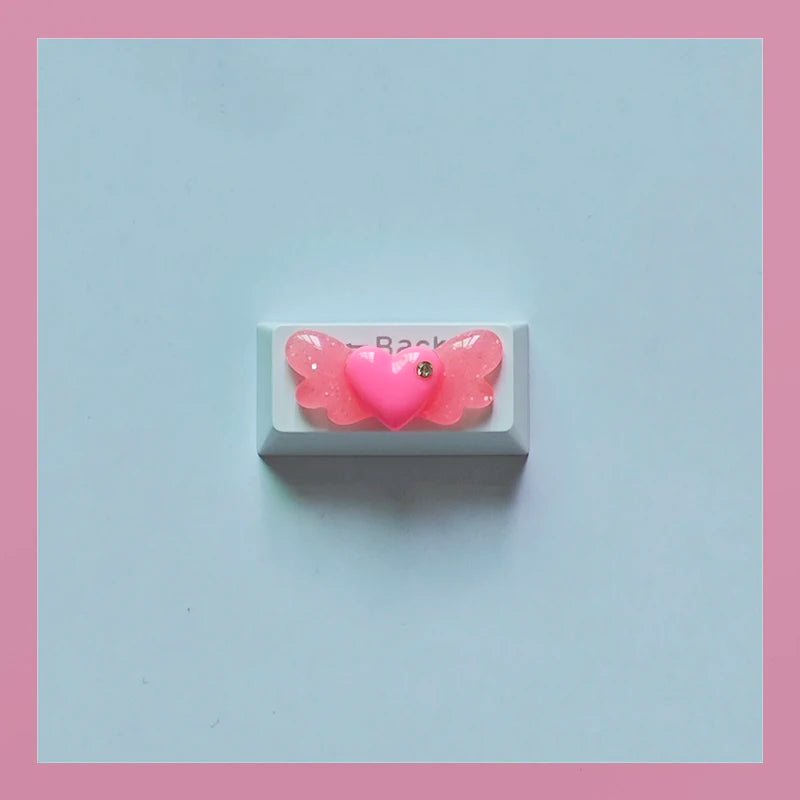 Lovely Cartoon Keycap Handmade Space Keycap Shift Backspace Enter Tab Supplement Combination Keycaps for DIY Mechanical Keyboard