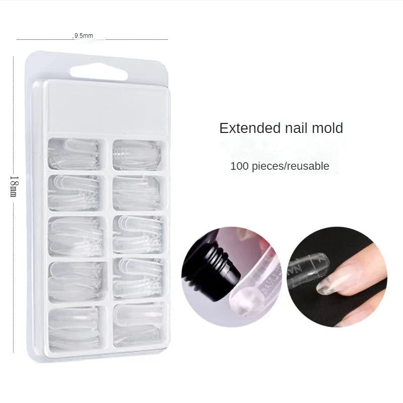 100 Pcs Fake Nails Clear False Nails Fake Tips Artificial Full Cover Acrylic False Fake Nails for Finger Extension Nail Forms