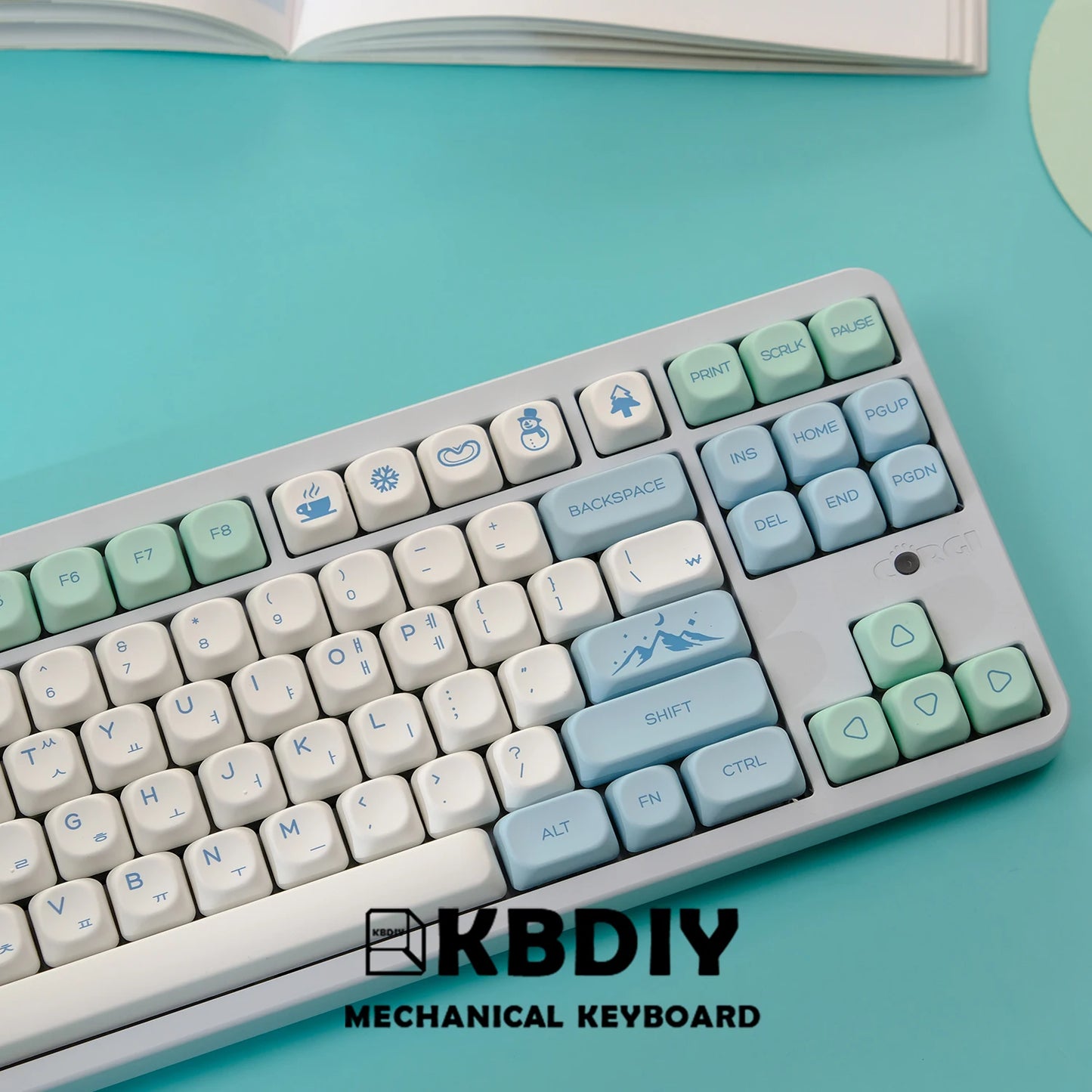 138 Keys/Set Korean Keycaps PBT KOA Snow Mountain Keycap for Mechanical Keyboard Custom MX Switches ISO Keys 7U Space Bar