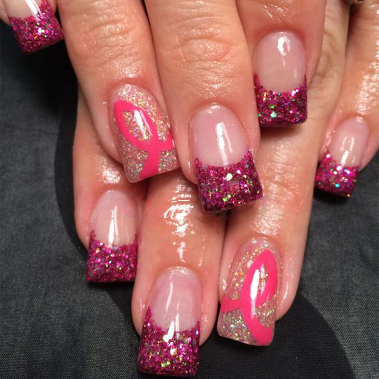 24Pcs Pink Press on Nails Short Square Fake Nails French Tip Press Ons with Flower Bow Charms Design Acrylic False Nails Glitter Rhinestone Glue on Nails Glossy Artificial Stick on Nails Kit for Women