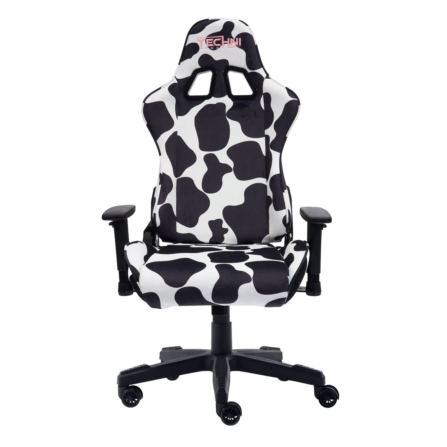 Techni Sport TS85 Luxx Series Gaming Chair with Memory Foam Seat, Black/White Cow Print RTA-TS85-COW