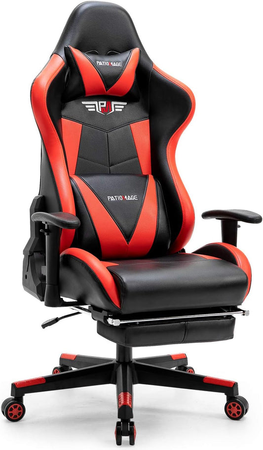 Office Chair, Gaming Chair Racing Office Chair Desk Chair Headrest Lumbar Support Comfortable Computer Game Chair PU Leather Ergonomic Reclining PC Gaming Chairs
