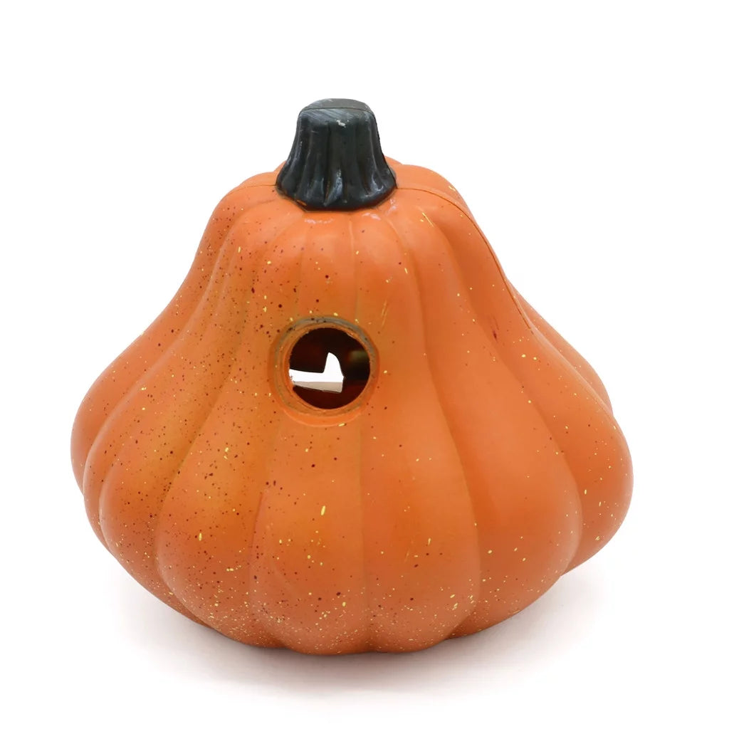 Fridja Halloween Decor LED Pumpkin Lantern Scene Layout Home Decoration Halloween Decorations Light up Pumpkin 3D Fall Resin Pumpkin Battery Operated Orange