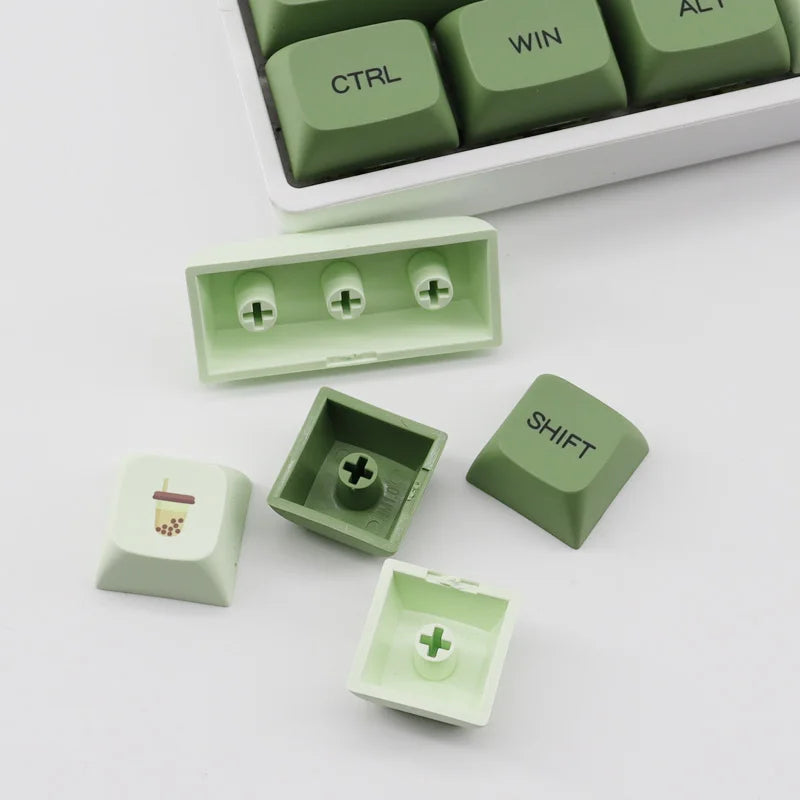 ​Matcha Sublimation PBT Keycaps Similar XDA Profile English Japanese 124 Key Keycap Mechanical Keyboard Key-Cap