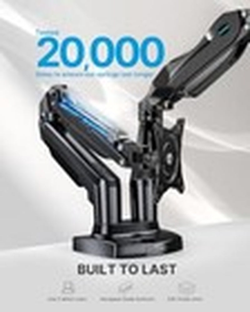 Dual Monitor Stand - Full Adjustable Monitor Desk Mount Swivel Vesa Black