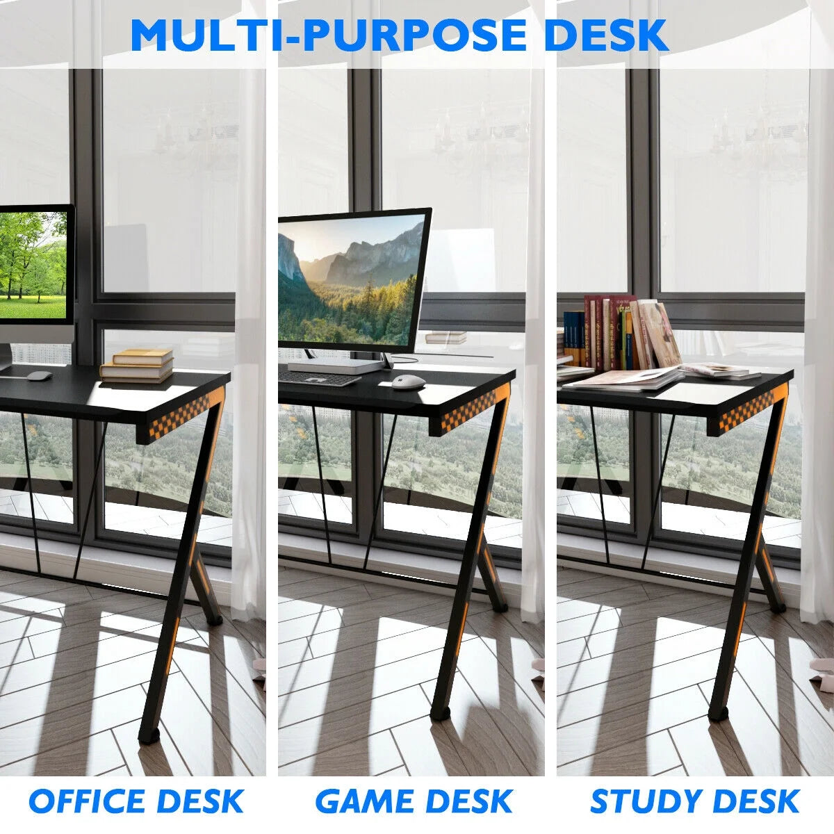 Costway Gaming Desk Computer Desk PC Laptop Table Workstation Home Office Ergonomic New