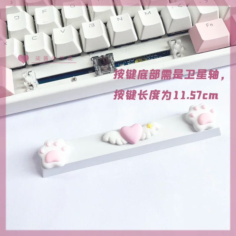 Lovely Cartoon Keycap Handmade Space Keycap Shift Backspace Enter Tab Supplement Combination Keycaps for DIY Mechanical Keyboard