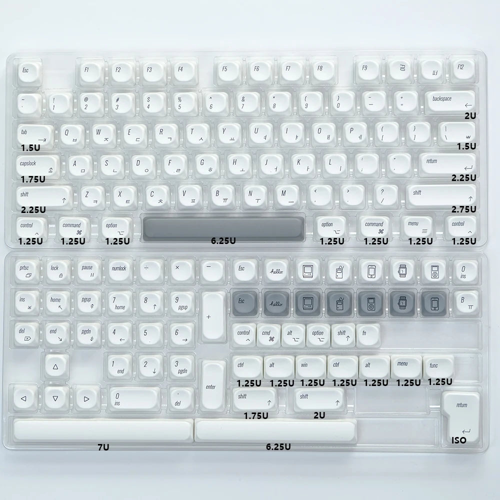 KOA Profile Keycap GMK Style Retro 9009 Theme PBT Keycaps for Mechanical Keyboard Gaming KIT Korean 139 Keys ISO Key Cap